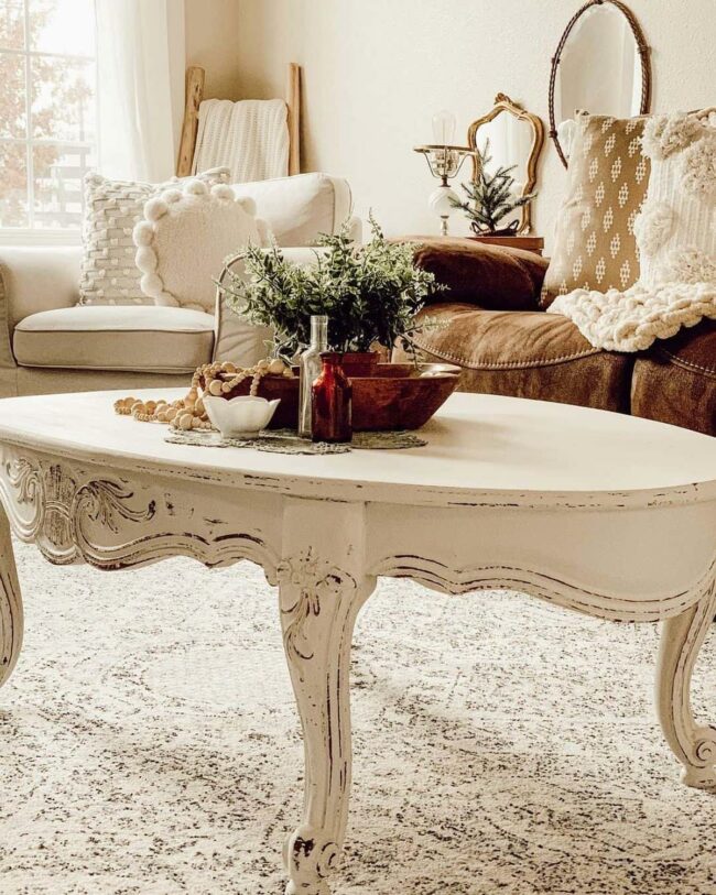 Pristine White Vintage Coffee Centerpiece