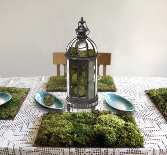 Turquoise Blue Dishes Moss Harmony