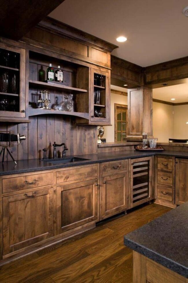 Golden Knots Wood Kitchen Sanctuary