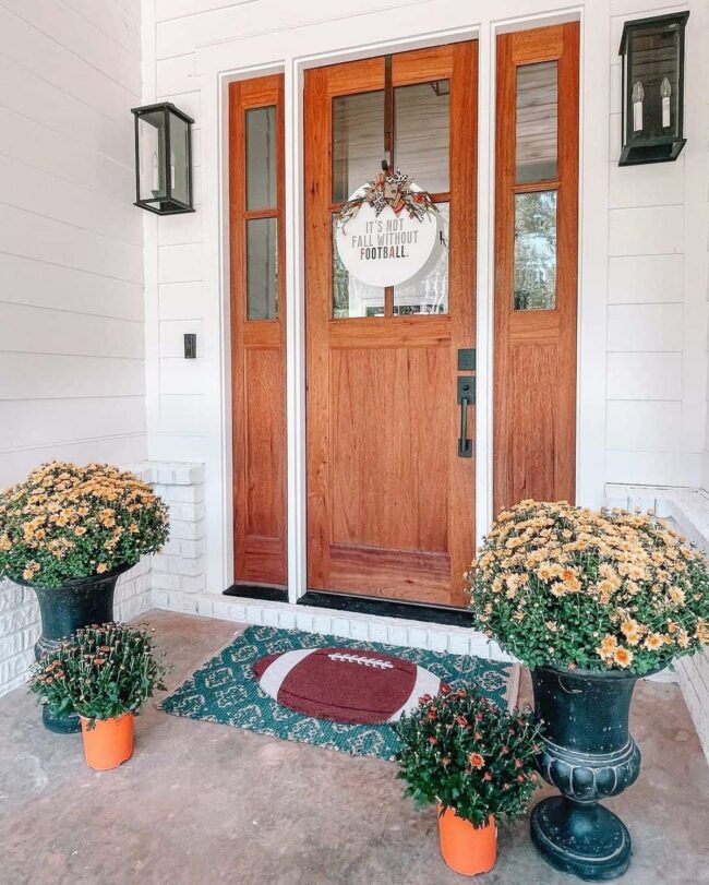 Green Football Welcome Mat Spices Entrance