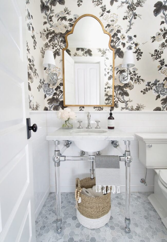 Monochrome Floral Hexagon Haven