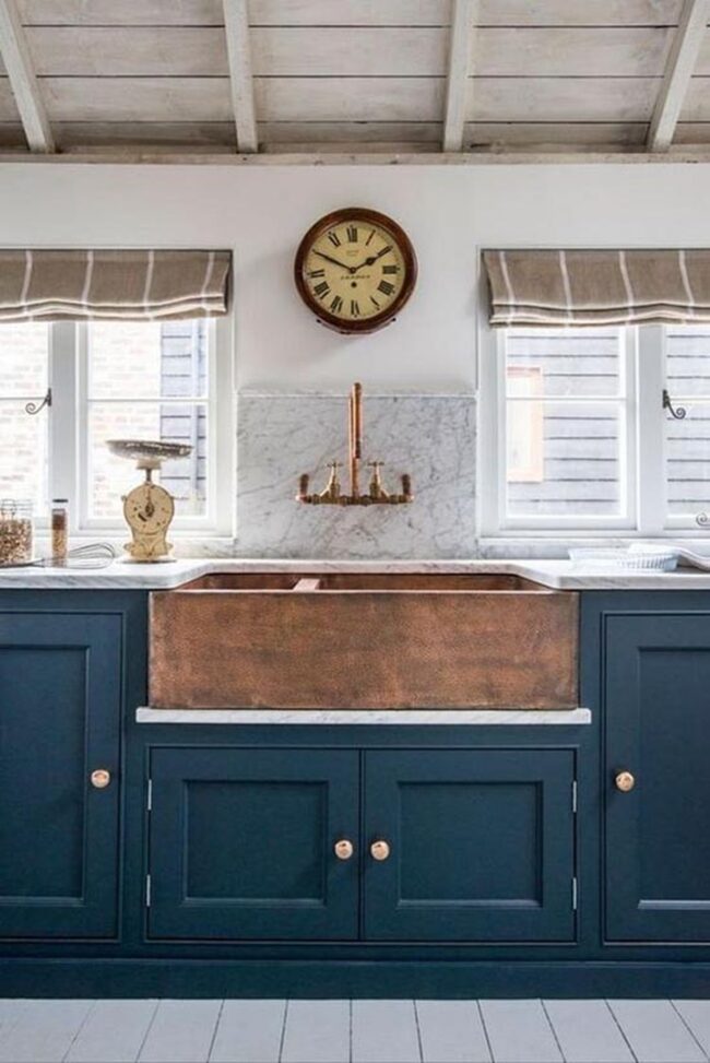 Copper Sink Industrial Kitchen Statement