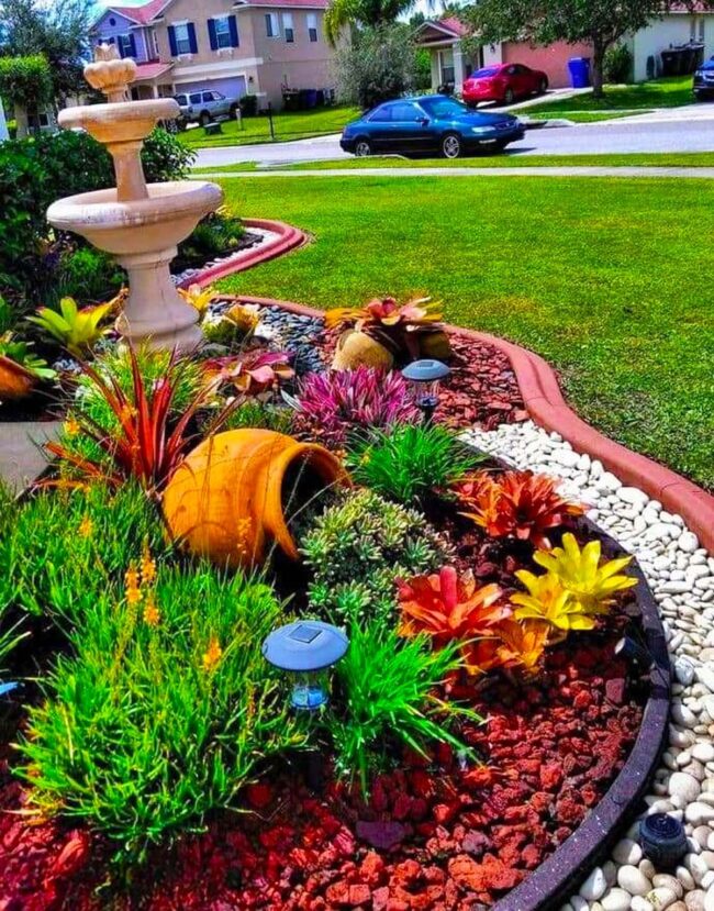 Crimson Stones Cascade Gracefully