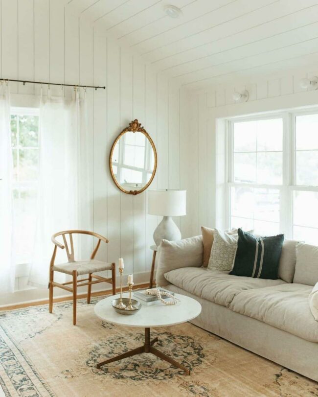 Soft Beige Comfort Meets Wooden Charm