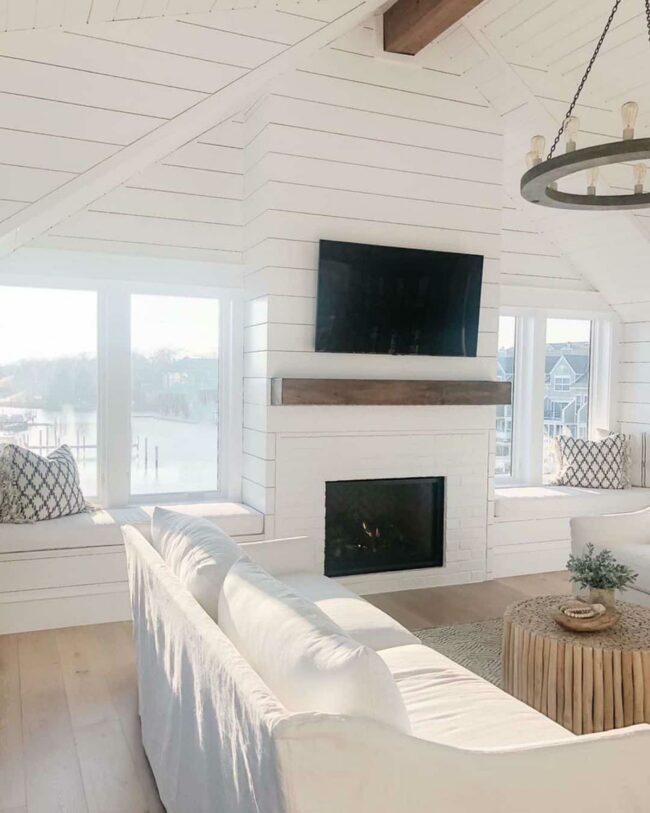 White Shiplap Waves Ocean Sanctuary