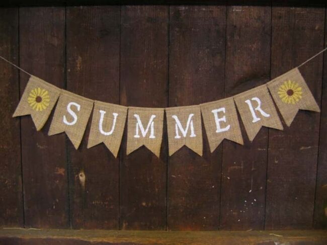 Summer Burst Burlap Fence Banner