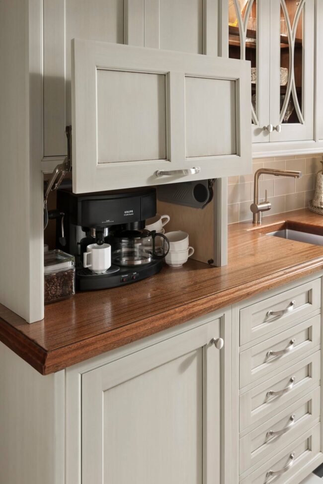 Hidden Coffee Sanctuary in Cabinets