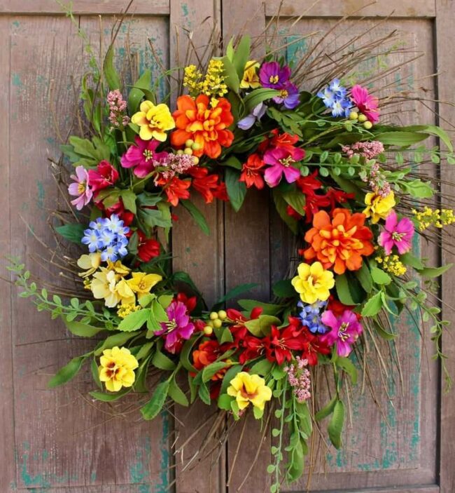 Vibrant Summer Wreath Nature's Colors