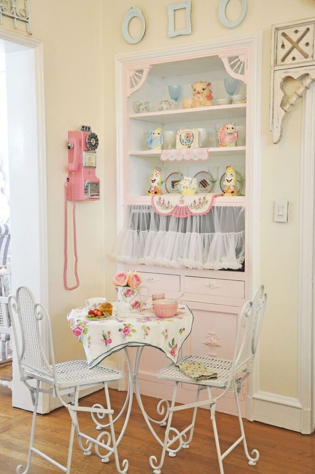 Vintage Pink Phone Breakfast Corner