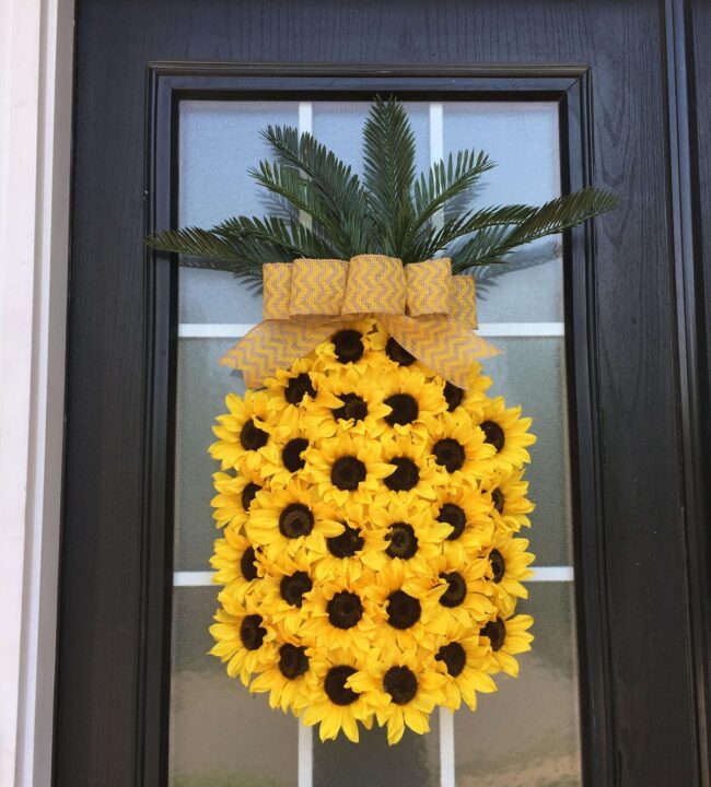 Sunny Pineapple Floral Sculpture
