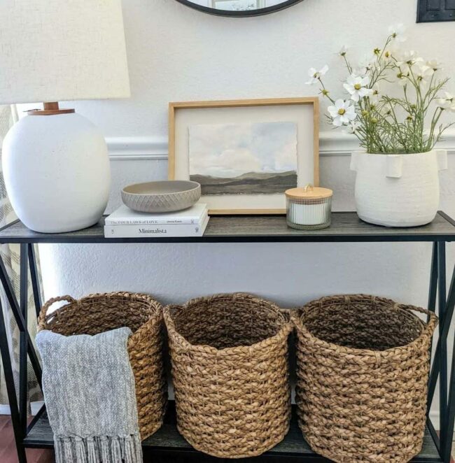 Black Console Farmhouse Baskets Chic