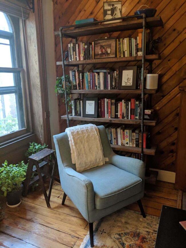 Industrial Metal Wood Reading Sanctuary