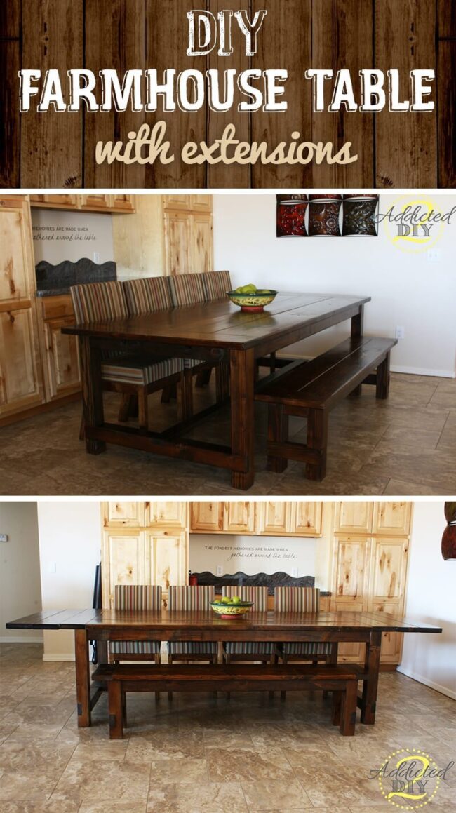 Rustic Wood Expandable Dining Centerpiece