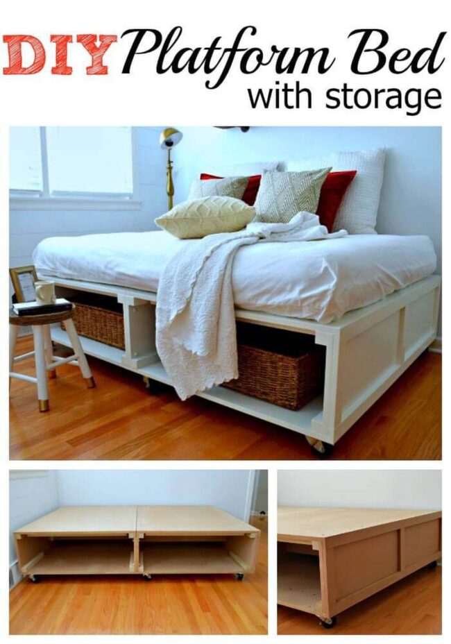 Storage Haven Wooden Platform Bed