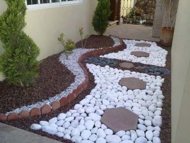 Stone Path with Terracotta Trim
