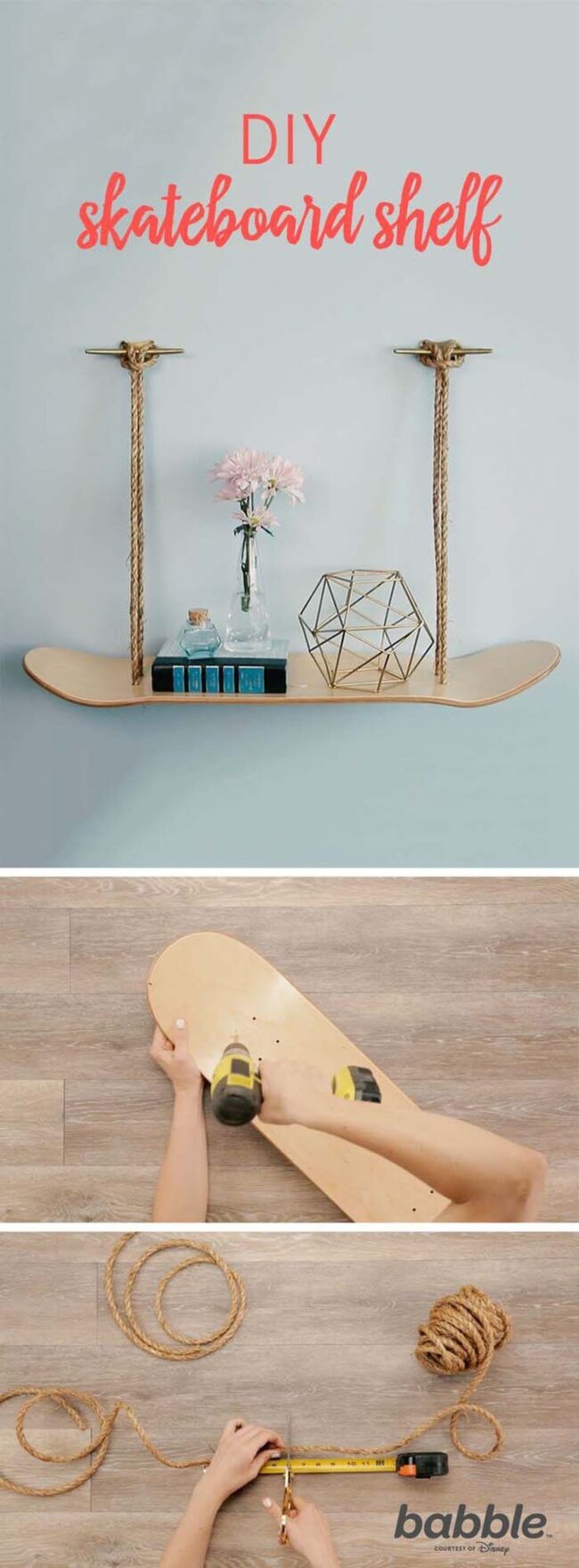 Skateboard Shelf: Urban Reclaimed Storage