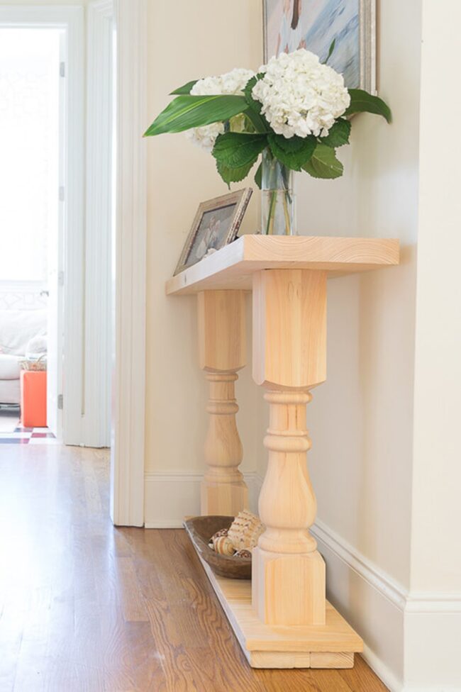 Rustic Wood Raw Entry Table