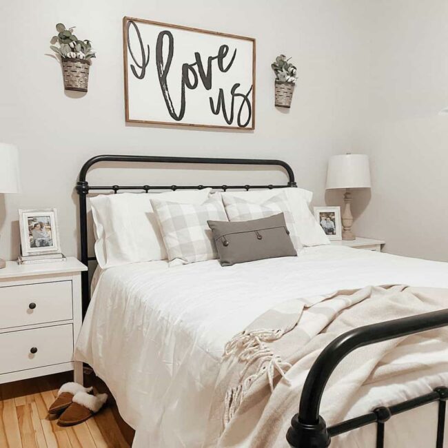 Verdant Whispers Gray Bedroom Sanctuary