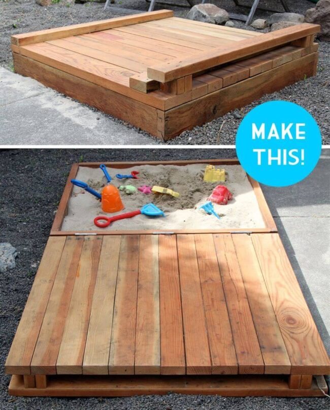 Weatherproof Wood Sandbox Oasis