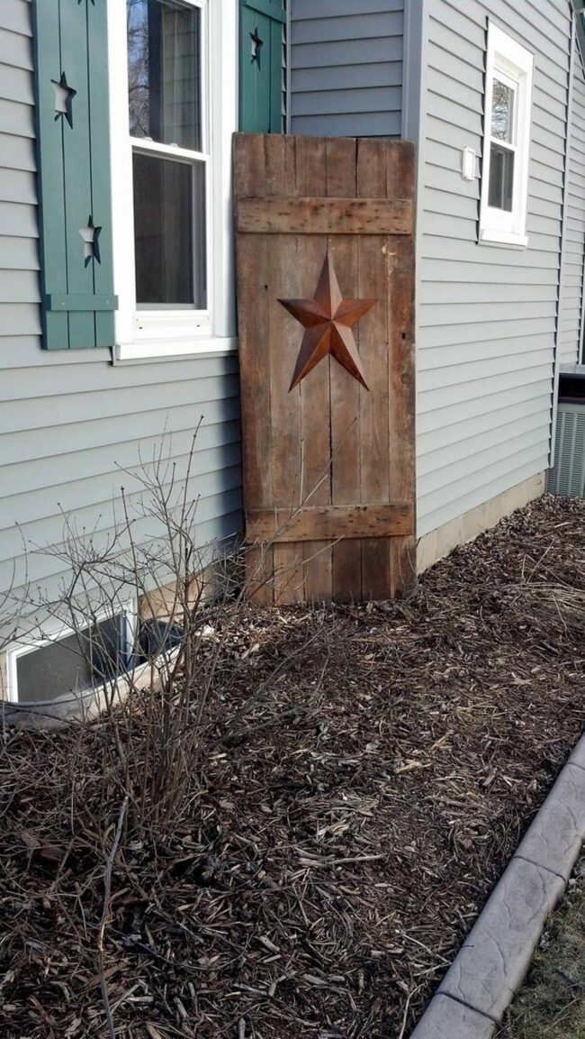 Weathered Wooden Door Garden Accent