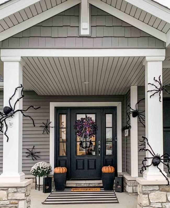 Black Arachnid Invasion Halloween Entrance