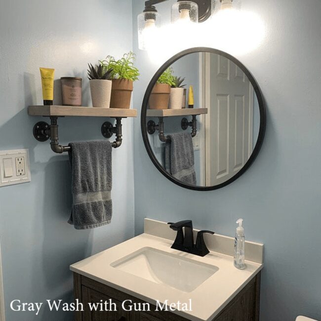 Compact Nickel Corner Bathroom Solution