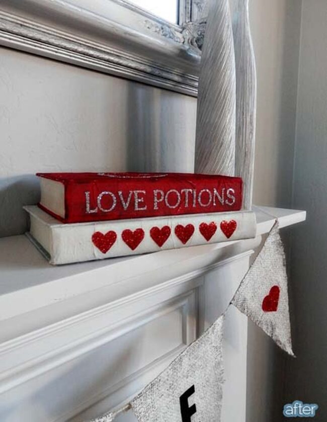 Books Decorated with Heart Designs