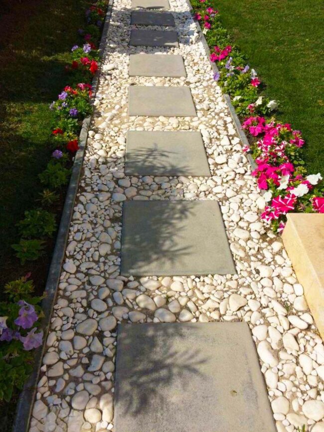 Concrete Stones Pink Floral Journey