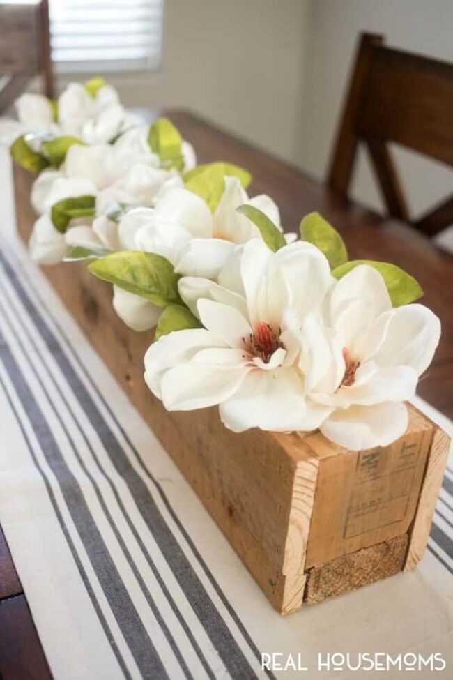 Magnolia Wood Springtime Centerpiece