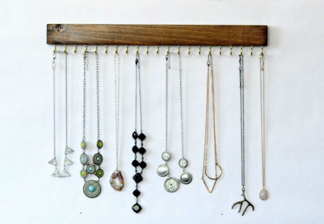 Suspended Wooden Necklace Display