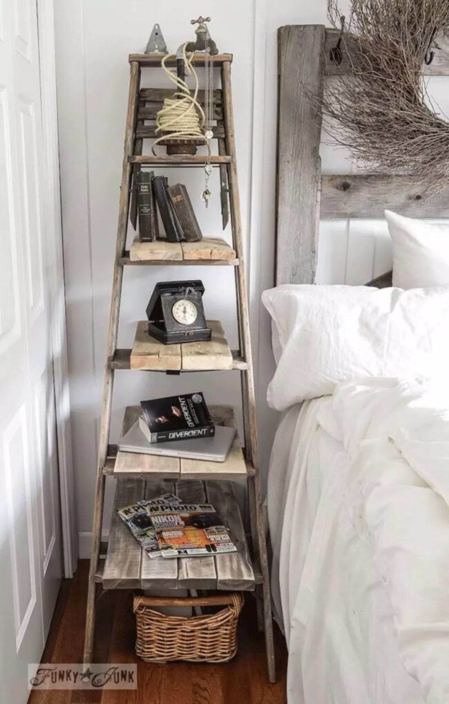 Ladder Nightstand: Vertical Space Maximizer