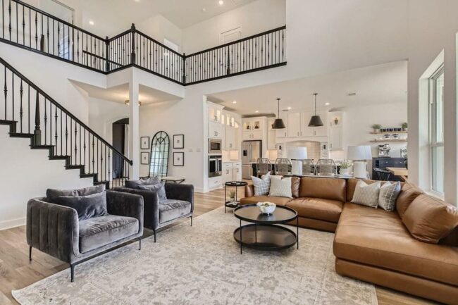 Expansive White Interconnected Living Zones