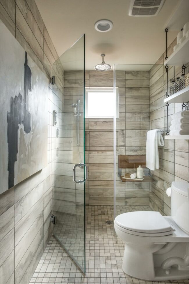 Angular Lines Expand Bathroom Space
