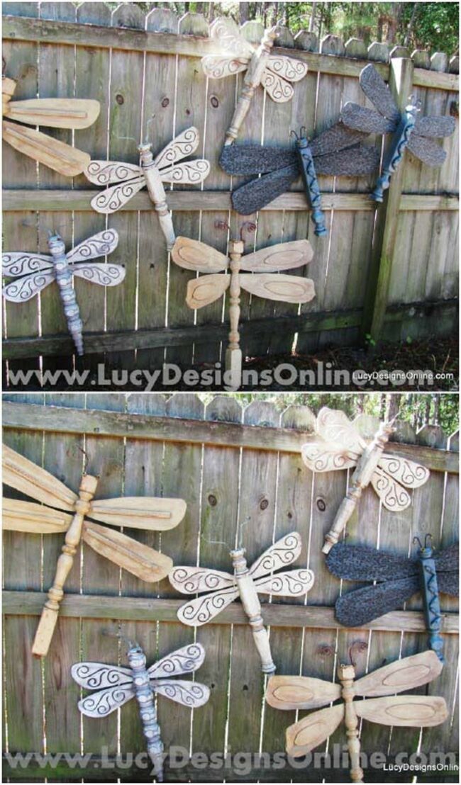Reclaimed Wood Dragonflies Flutter Wildly