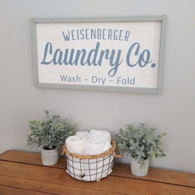 Rustic Personalized Laundry Sign