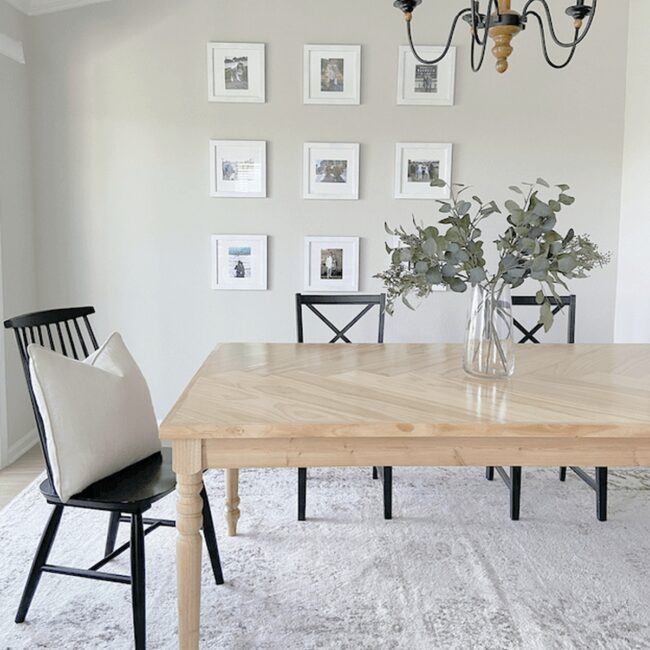 Rustic Herringbone Wood Table Charm