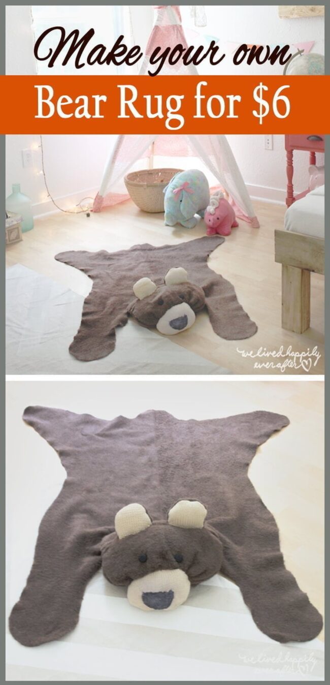 Fluffy Brown Bear Floor Rug