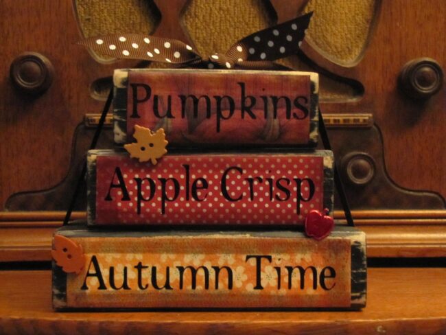 Rustic Polka Dot Autumn Blocks