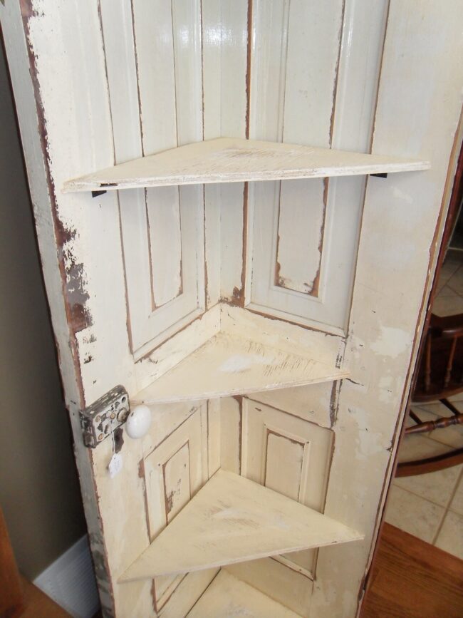 Vintage Bi-Fold Doors Corner Shelf
