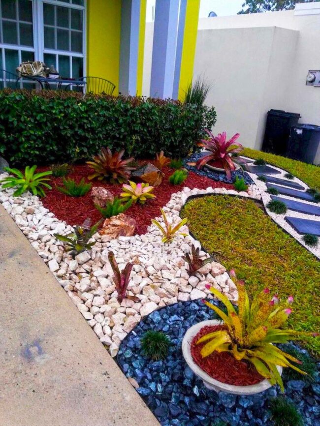 Crimson Mulch Meets Desert Palette