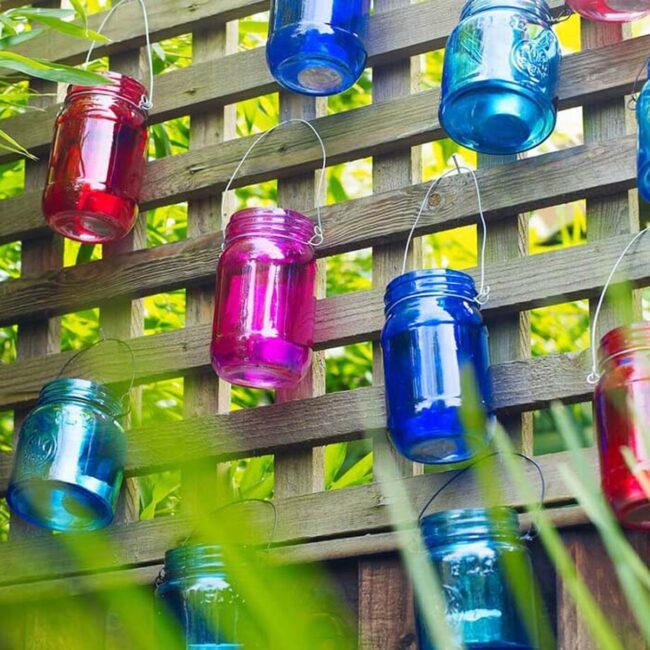 Mason Jars Illuminate Whimsical Garden Symphony