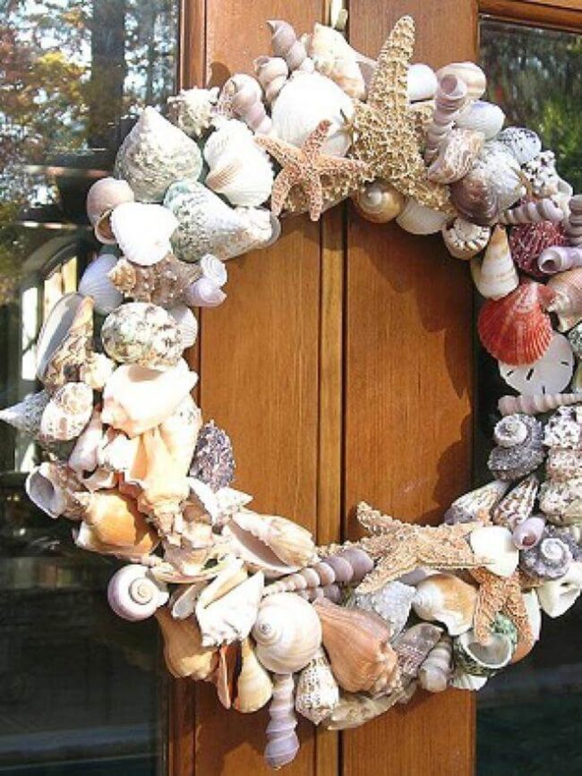 Coastal Shells Wreath Ocean Whispers
