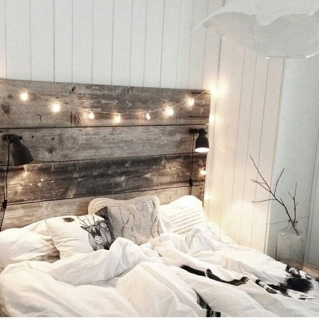 Weathered Plank Wall Rustic Headboard