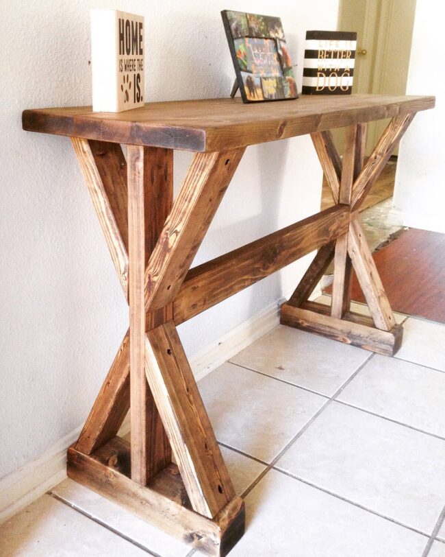 Rustic Wood Sawhorse Accent Tables