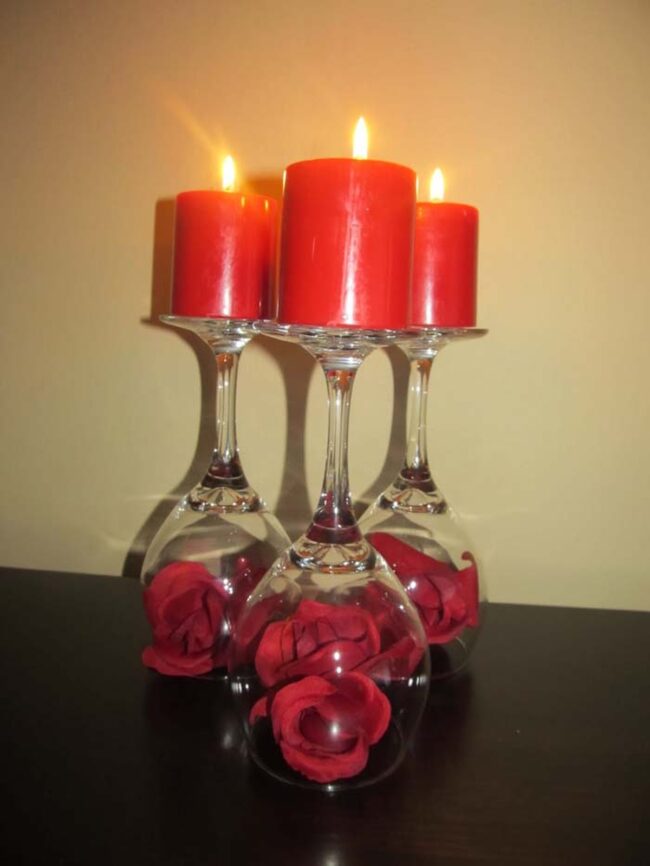 Romantic Candlelight Floral Wine Vessels