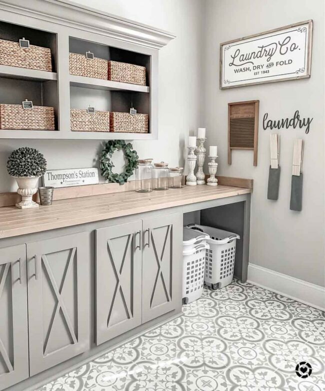 Gray Tile Symphony Laundry Sanctuary
