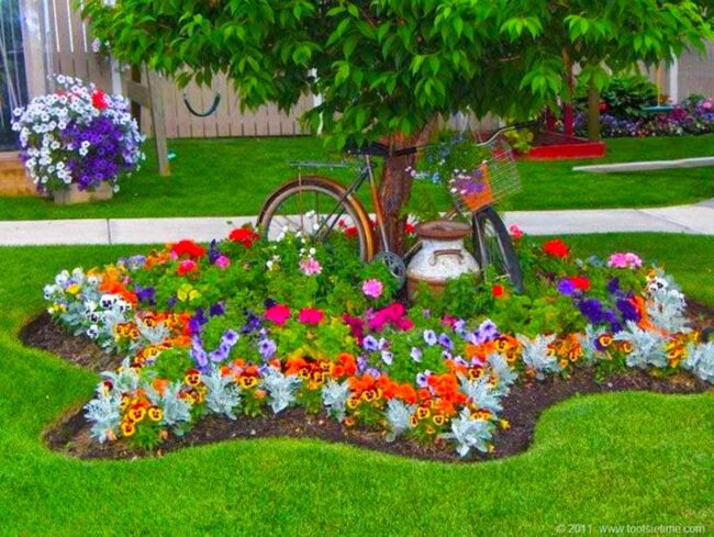 Vintage Bike Blooms Colorful Garden