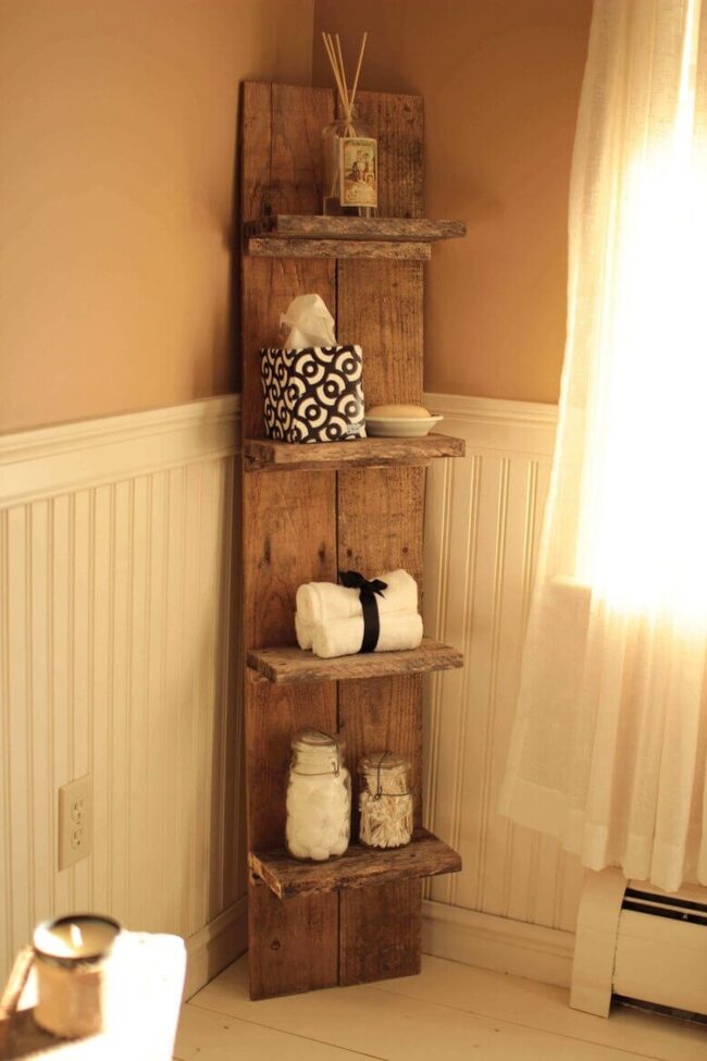 Weathered Nautical Wood Shelves