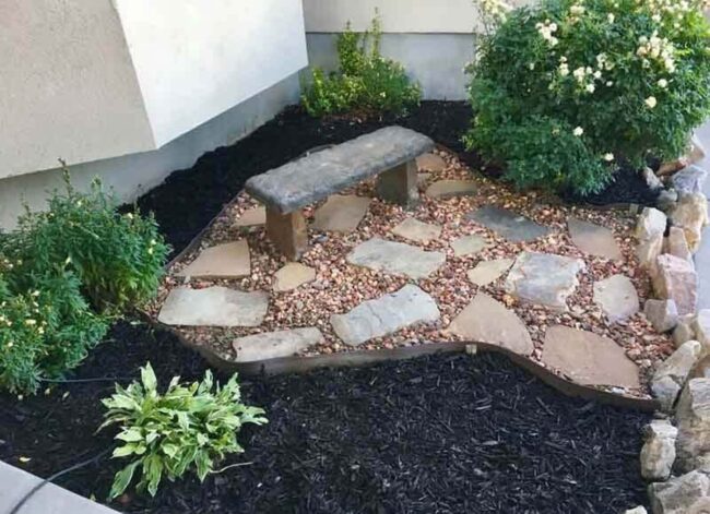 Stone Sanctuary Amid Soft Greenery