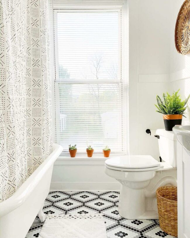 Dotted White Soft Bathroom Sanctuary